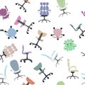 Chair collection and seamless pattern.