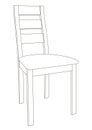 Dining chair. Contour image on a white background.