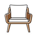 chair cushion bedroom interior color icon vector illustration