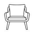 chair cushion bedroom interior line icon vector illustration