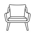 chair cushion bedroom interior line icon vector illustration