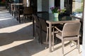 Chair and Desk, Table set on the Coffee shop. Royalty Free Stock Photo