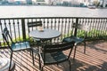 Chair and Desk/ Table set on the offe shop balcony