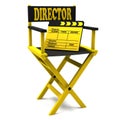 Chair director and movie clapper Royalty Free Stock Photo