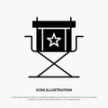 Chair, Director, Movies, Star, Television solid Glyph Icon vector