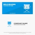 Chair, Director, Movies, Star, Television SOlid Icon Website Banner and Business Logo Template