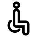 Chair, disable Bold Vector Icon which can be easily edited or modified