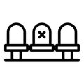 Chair distance icon outline vector. Social safety