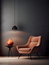 Chair elegantly placed alongside a 3D design element against a backdrop of simple, minimalist design Royalty Free Stock Photo