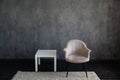 Vintage chair in empty dark home room interior Royalty Free Stock Photo