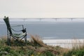 Chair face to Confederation Bridge,Canada Royalty Free Stock Photo