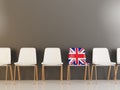 Chair with flag of united kingdom Royalty Free Stock Photo