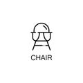 Chair flat icon or logo for web design. Royalty Free Stock Photo