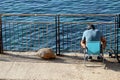 Chairs on the shores of the Mediterranean Sea