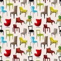 Chair furniture seamless pattern