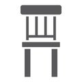 Chair glyph icon, furniture and home, stool sign, vector graphics, a solid pattern on a white background. Royalty Free Stock Photo