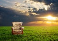 Chair on a green meadow