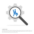 Chair Icon Search Glass with Gear Symbol Icon template Royalty Free Stock Photo
