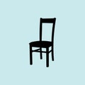 Chair icon vector illustration isolated on ligth blue background.