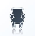Chair Icon on white background. Royalty Free Stock Photo