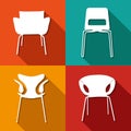 Chair icons set great for any use. Vector EPS10.