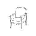 Chair Illustration. Doodle home furniture icon.