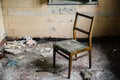 Chair inside an old abandoned house