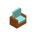 Chair isometric icon or logo for web design Royalty Free Stock Photo