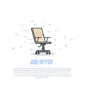 Chair and job offer Royalty Free Stock Photo