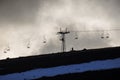 Chair lift bringing tourists and skiers on top of Osorno Volcano Royalty Free Stock Photo