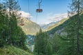 Chair lift on the european alps, Macugnaga, Italy Royalty Free Stock Photo