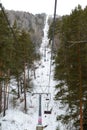 Chair lift to the mountain Tserkovka