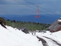 Chair lift up the volcan Villarica Royalty Free Stock Photo