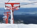 Chair lift up the volcan Villarica Royalty Free Stock Photo