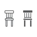 Chair line and glyph icon, furniture and home, stool sign, vector graphics, a linear pattern on a white background. Royalty Free Stock Photo