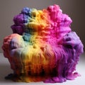 A chair made out of colored liquid, AI