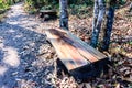 Chair made out of logs in Phu Hin Long Kla National Park