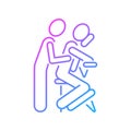 Chair massage gradient linear vector icon