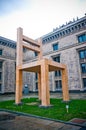 Chair monument, Warsaw, Poland