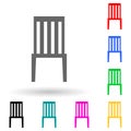 chair multi color style icon. Simple glyph, flat vector of furniture icons for ui and ux, website or mobile application Royalty Free Stock Photo