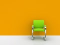 Chair near orange wall Royalty Free Stock Photo