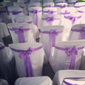 Chair with purple ribbon Royalty Free Stock Photo