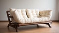 Modern Cream Futon With Soft Armrests And Japanese Influence