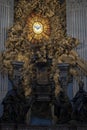 The Chair of Saint Peter inside Basilica San Pietro Rome, Italy