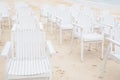 Chair setting for Wedding ceramony. Royalty Free Stock Photo