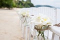 Chair setting for Wedding ceramony. Royalty Free Stock Photo