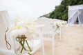 Chair setting for Wedding ceramony. Royalty Free Stock Photo