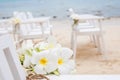 Chair setting for Wedding ceramony. Royalty Free Stock Photo