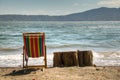 Chair at the shore of lake Apoyo near Granada, Nicaragua Royalty Free Stock Photo