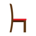 Chair side view wooden vector icon. Office comfortable symbol relaxation furniture equipment